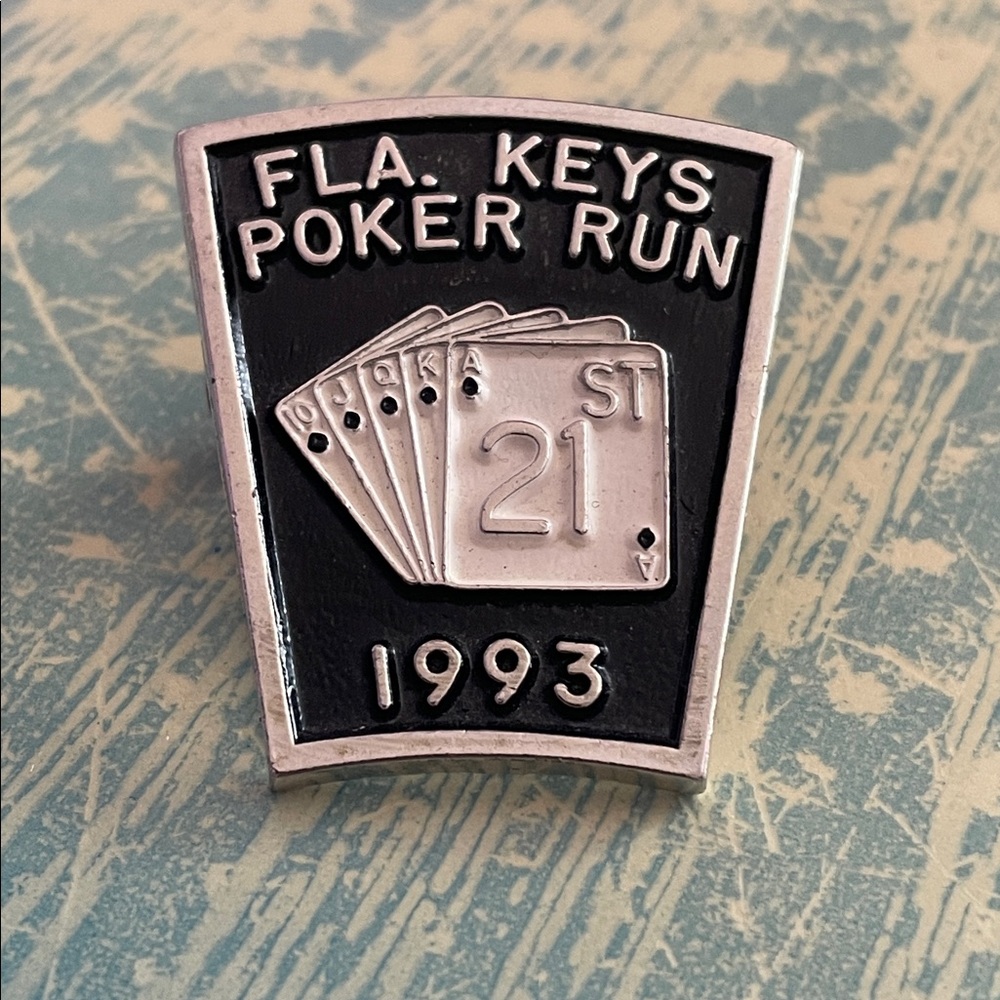 Vintage Florida Keys 21st  Poker Run 1993 Moto Pin